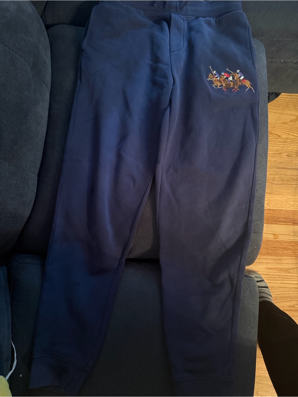 Polo by Ralph Lauren Navy Kids Jogger Sweatpants with Polo Player Motif